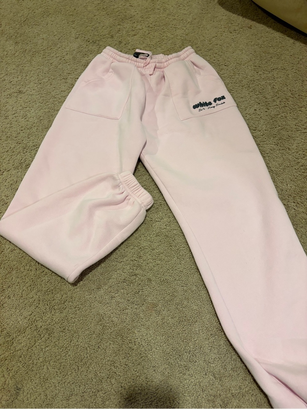 White Fox Pink Sweatpants